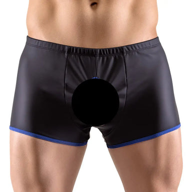 Svenjoyment Wet Look Black Open Pants For Him - Large - Peaches and Screams