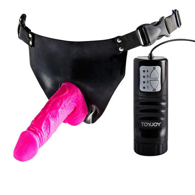 Toy Joy Duo Penetration Vibrating Strap - on Dildo With Adjustable Straps - Peaches and Screams