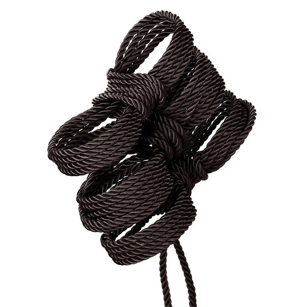 10 metres california cotton black bondage rope for bdsm - peaches and screams