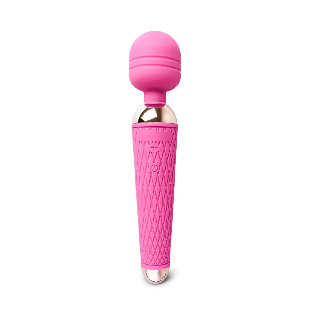 10 Speed Rechargeable Magic Wand Vibrator Pink - Peaches and Screams