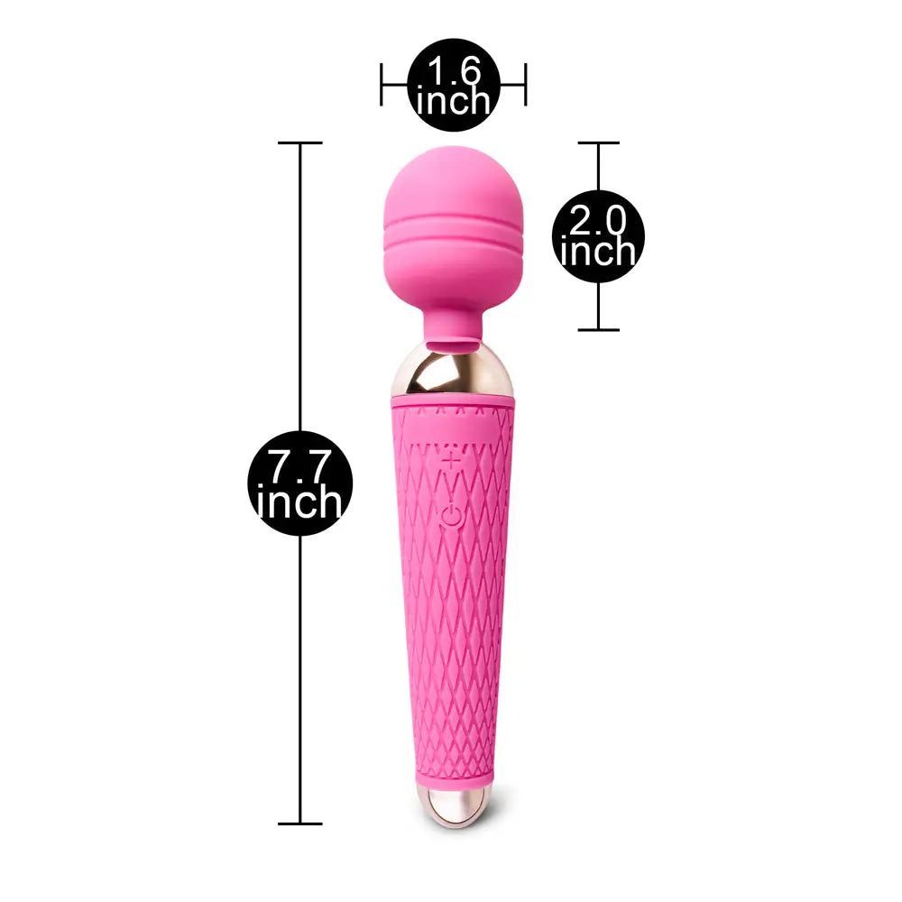 10 Speed Rechargeable Magic Wand Vibrator Pink - Peaches and Screams