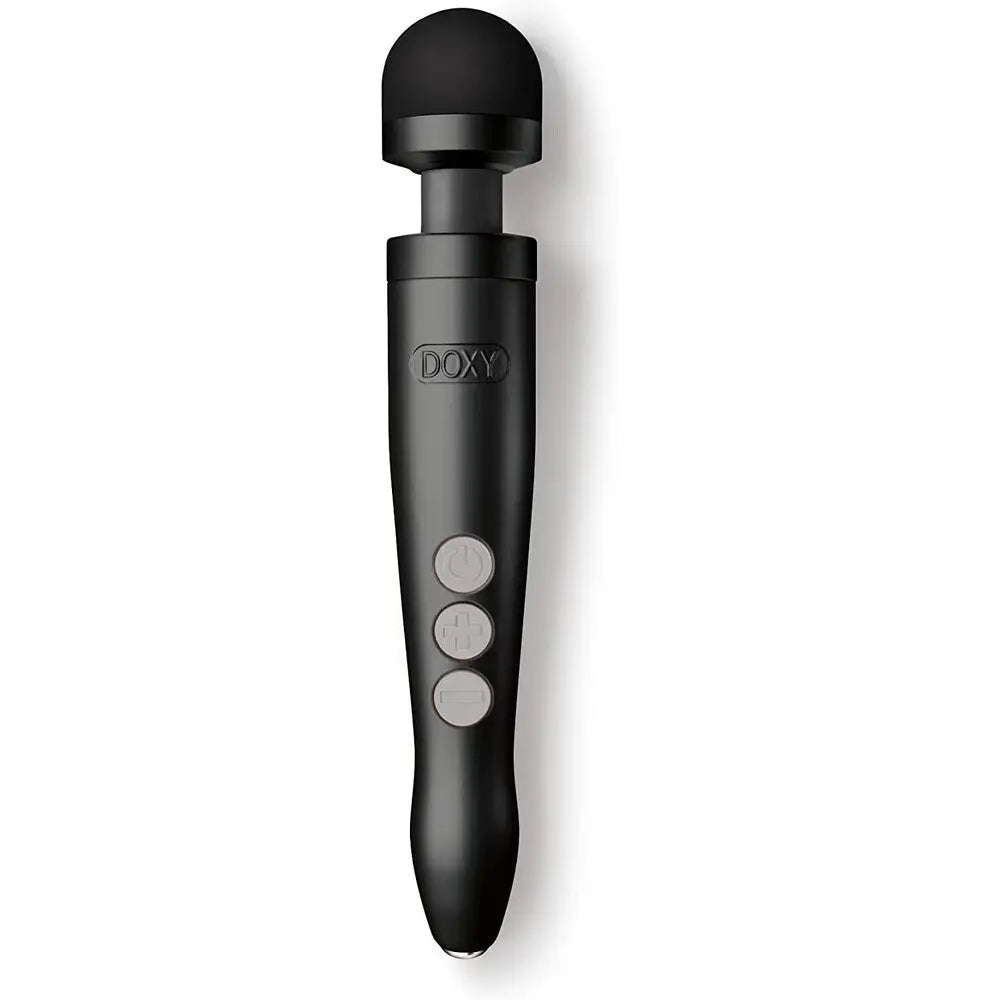 11-inch Silicone Black Rechargeable Doxy Wand Massager - Peaches and Screams