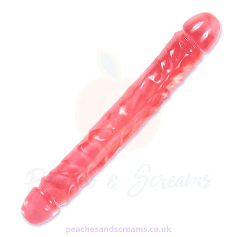 12-INCH LARGE PINK FLEXIBLE PENIS-SHAPED, DOUBLE-ENDED DILDO