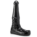 13 inch army boot shaped massive black dildo 3 inch girth - peaches and screams