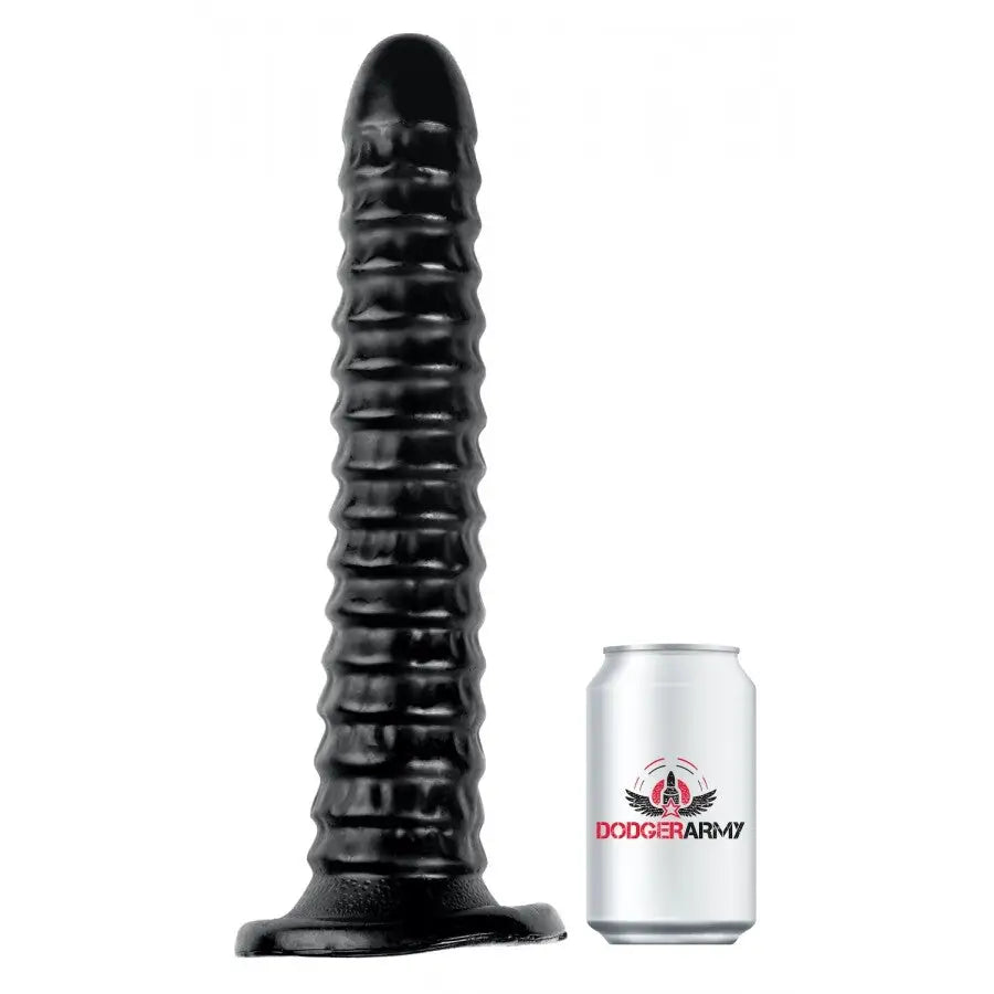 14 - inch Massive Black Ridged Black Dildo With Suction Cup - Peaches and Screams