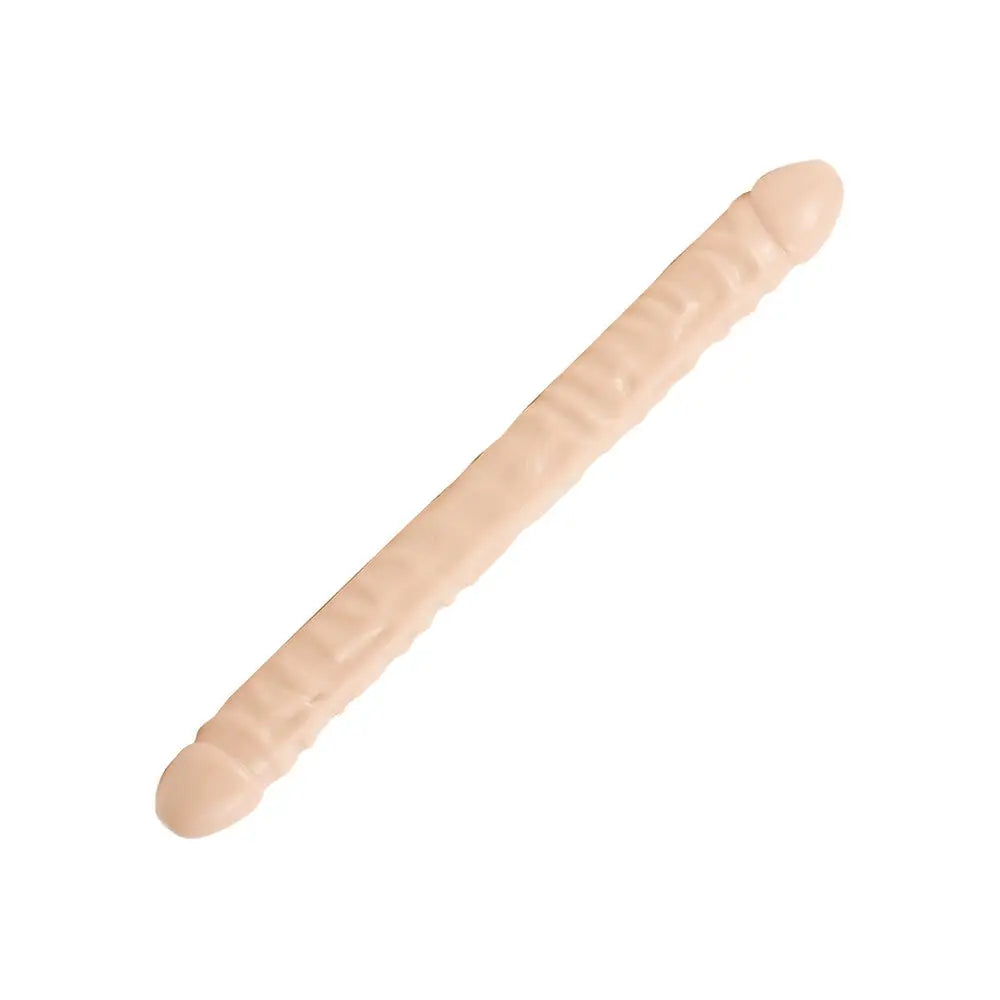 18-inch Rubber Large Double-ended Dildo With Vein Detail - Peaches and Screams