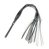 29 inch rimba black bondage 24 tail leather floppy whip - peaches and screams