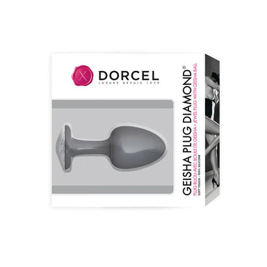 3-inch Dorcel Silicone Black Medium Butt Plug With Gem - Peaches and Screams