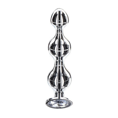 4.5-inch Toy Joy Stainless Steel Metal Medium Diamond Anal Beads - Peaches and Screams