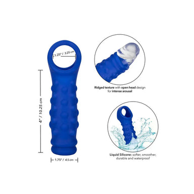 4 - inch Colt Silicone Blue Beaded Penis Extension Sleeve - Peaches and Screams