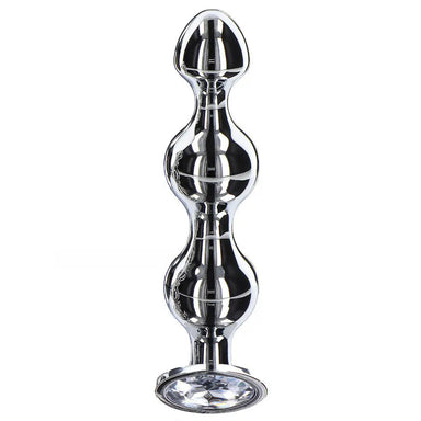 5.25 - inch Toy Joy Stainless Steel Metal Large Diamond Anal Beads - Peaches and Screams