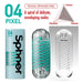5.5-inch Tenga Realistic Feel Green 04 Pixel Spinner Masturbator - Peaches and Screams
