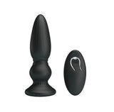 5-inch silicone black powerful rechargeable vibrating butt plug - peaches and screams