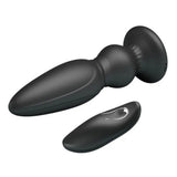 5-inch silicone black powerful rechargeable vibrating butt plug - peaches and screams
