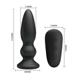 5-inch silicone black powerful rechargeable vibrating butt plug - peaches and screams