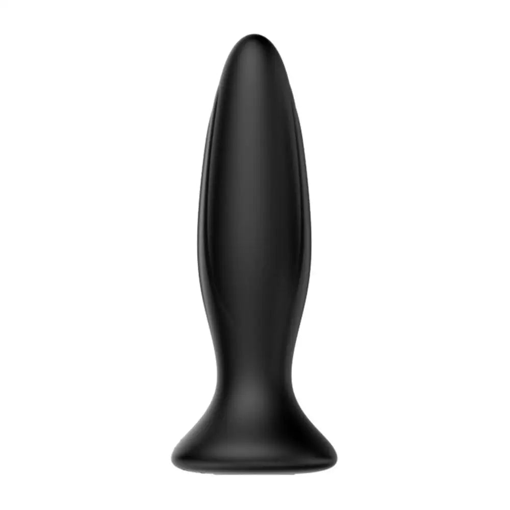 5 inch silicone black waterproof rechargeable vibrating plug - peaches and screams