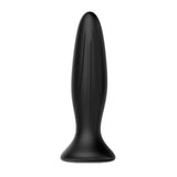 5 inch silicone black waterproof rechargeable vibrating plug - peaches and screams