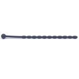 6 inch black silicone beaded penis sound plug for men - peaches and screams