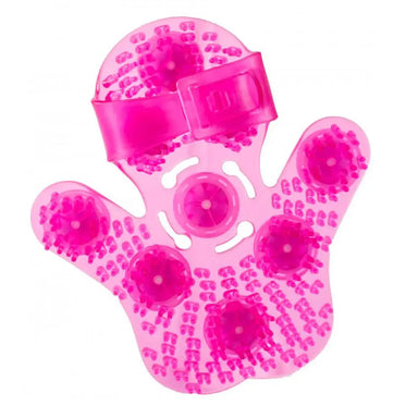 6-inch Bms Enterprises Pink Pvc Massage Glove With Steel Balls - Peaches and Screams