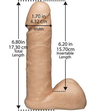 6 - inch Doc Johnson Flesh Pink Large Realistic Dildo With Vein Detail - Peaches and Screams