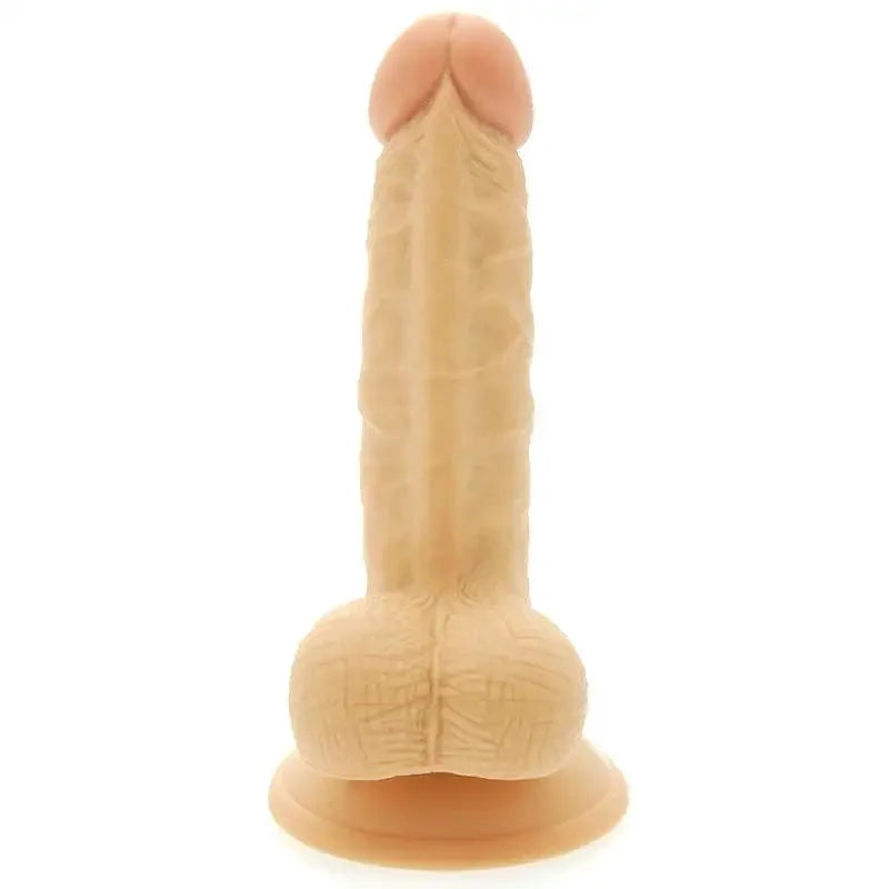 6-inch Flesh-coloured Penis Dildo with Suction Cup Base and Balls - Peaches and Screams