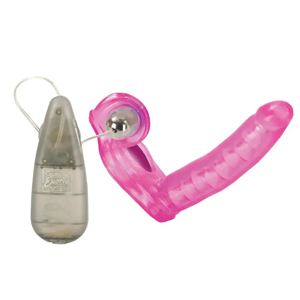 6 inch pink dildo and cock ring with bullet vibrator set - peaches and screams