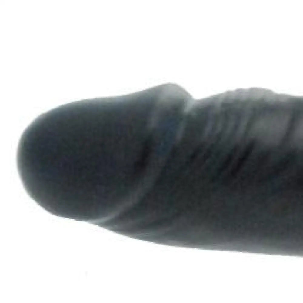 6-inch You2toys Black Dildo with Cock Ring - Peaches and Screams