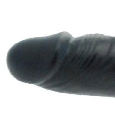 6-inch You2toys Black Dildo with Cock Ring - Peaches and Screams