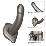 7.5 inch black ultrasoft set crotchless strap on g probe - peaches and screams