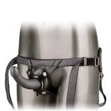 7.5 inch black ultrasoft set crotchless strap on g probe - peaches and screams