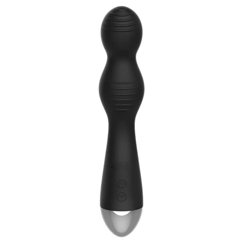 7.5 inch silicone black electro stim g spot vibrator - peaches and screams