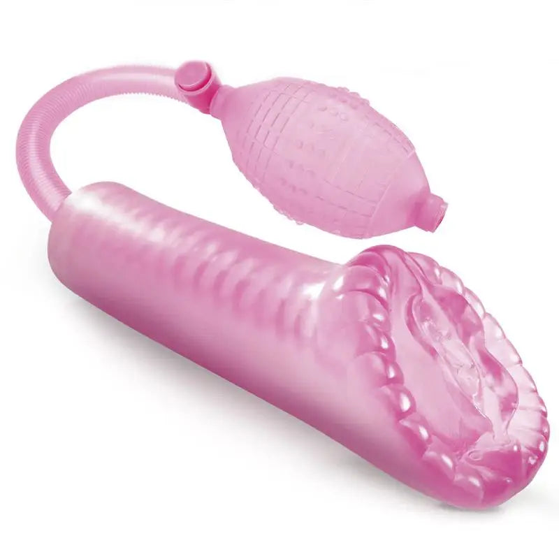 7.6-inch Pipedream Extreme Pink Vagina Masturbator With Pump Action - Peaches and Screams