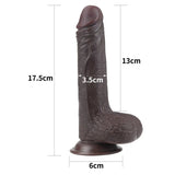 7 inch flesh brown rubber realistic dildo with suction cup - peaches and screams