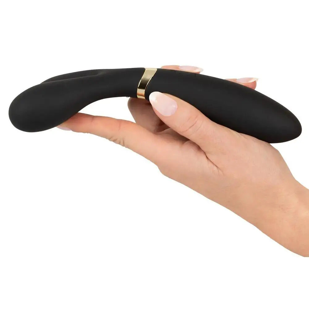 7.7 - inch Silicone Black Rechargeable Clitoral Vibrator - Peaches and Screams