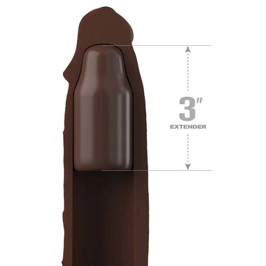 7-inch Silicone Flesh Brown Penis Extender With Strap - Peaches and Screams