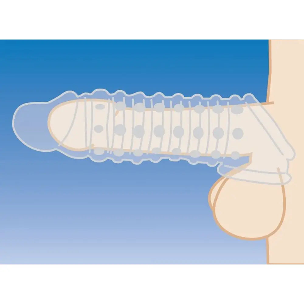 7-inch Size Matters Rubber Clear Penis Enhancer Sleeve - Peaches and Screams