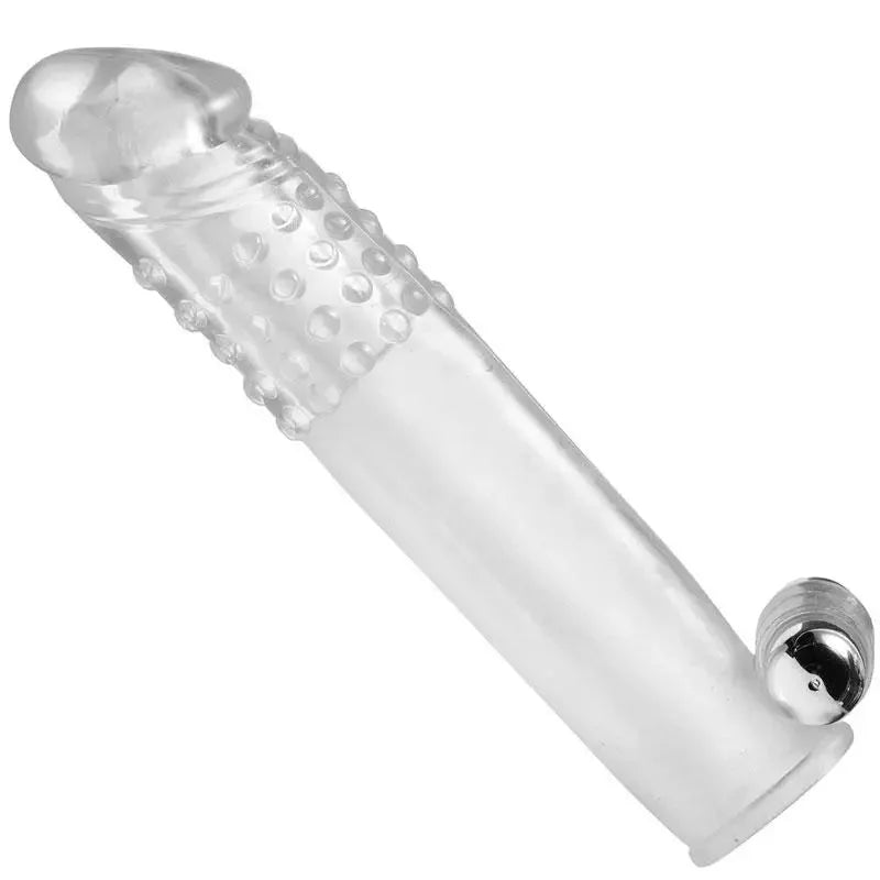 7-inch Size Matters Vibrating Clear Penis Sleeve - Peaches and Screams