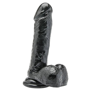 8.25 - inch Doc Johnson Pvc Black Realistic Dildo With Suction Cup - Peaches and Screams