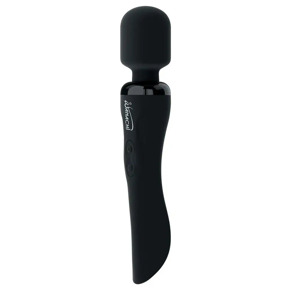 8.75-inch Pipedream Silicone Black Rechargeable Magic Wand Vibrator - Peaches and Screams