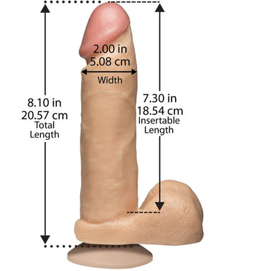 8 - inch Doc Johnson Flesh Pink Large Realistic Dildo With Suction Cup - Peaches and Screams
