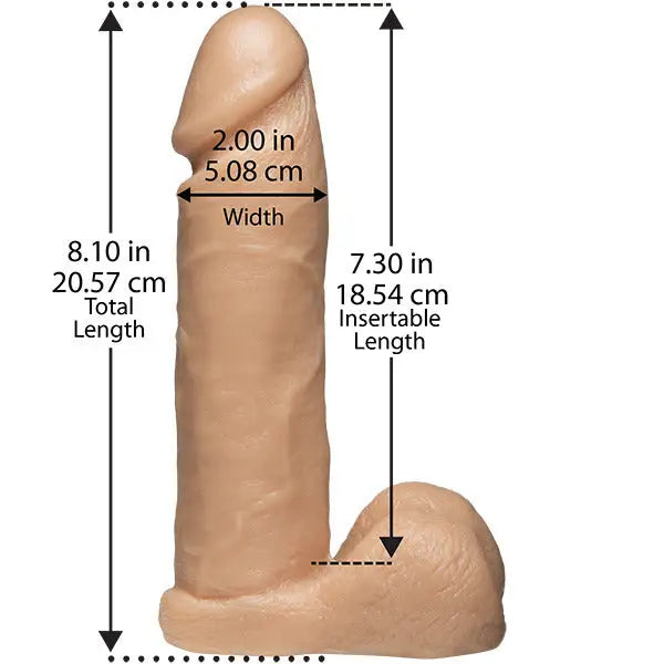8 - inch Doc Johnson Realistic Strap - on Dildo With Vein Detail - Peaches and Screams
