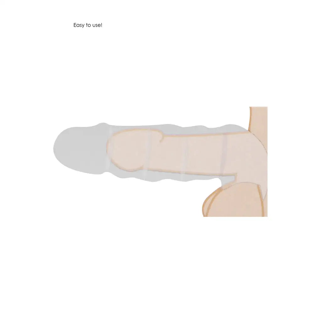 8-inch Shots Toys Rubber Black Penis Sleeve For Him - Peaches and Screams