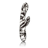 8-inch silicone black extra powerful rabbit vibrator - peaches and screams