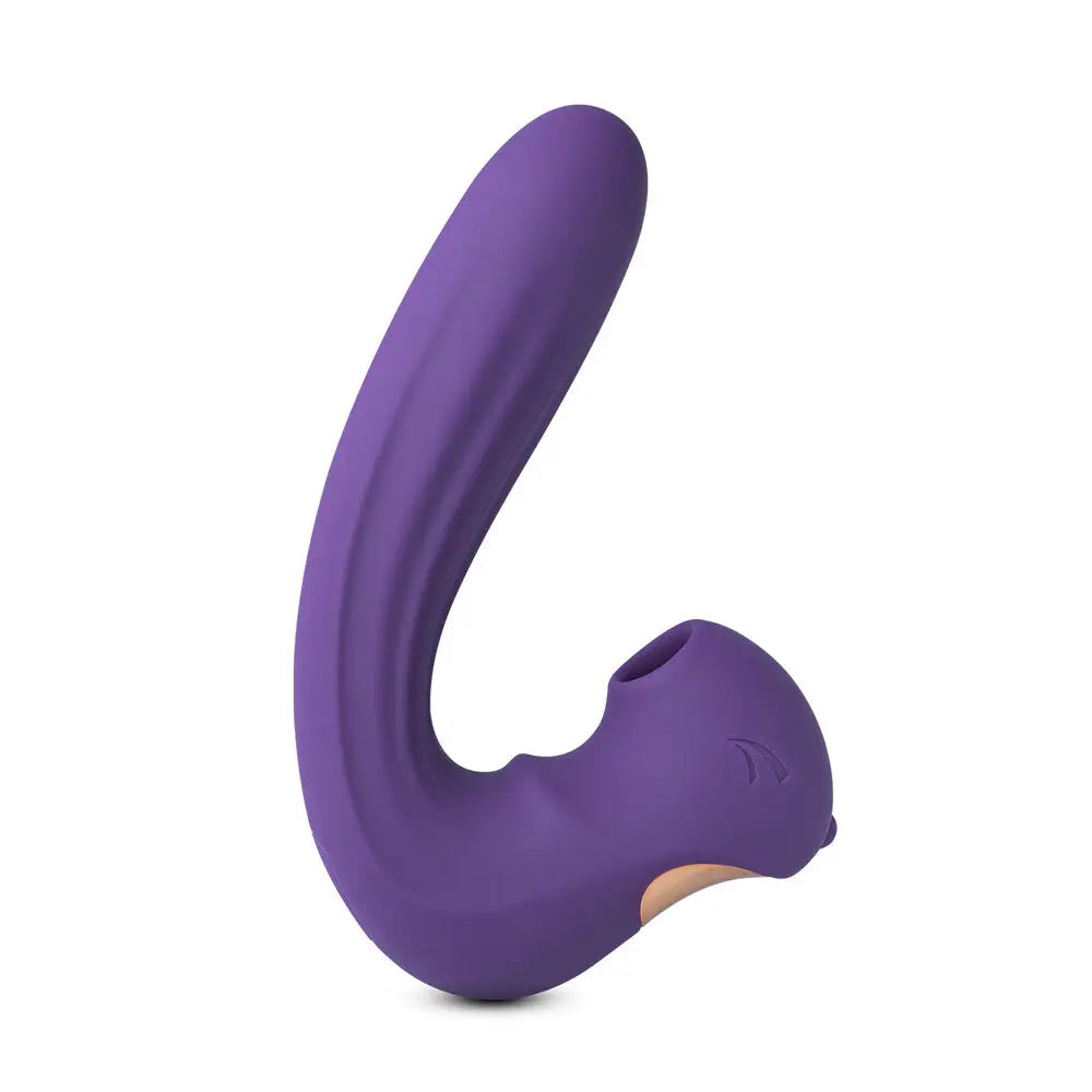 9.8-inch Silicone Purple Rechargeable Clitoral Sucking Vibrator - Peaches and Screams