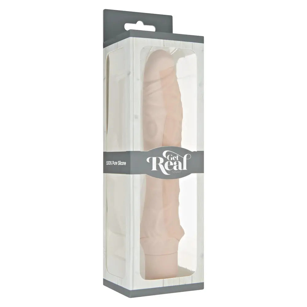 9.8 - inch Toyjoy Silicone Flesh Pink Vibrating Realistic Dildo - Peaches and Screams