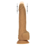 9 inch silicone flesh brown large realistic vibrating dildo - peaches and screams
