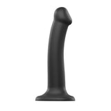 strap-on-me-semi-realistic-dual-density-bendable-dildo-black-medium