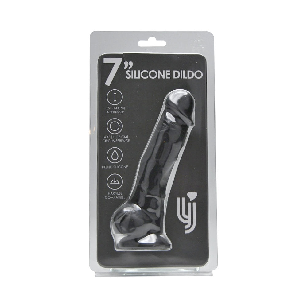 loving-joy-7-inch-realistic-silicone-dildo-with-suction-cup-and-balls-black