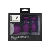 toosh-silicone-butt-plug-purple-set-of-3-clear-stone