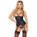 Abierta Fina Sexy Black Open Cup Suspender Basque Set - 85b/l - Peaches and Screams